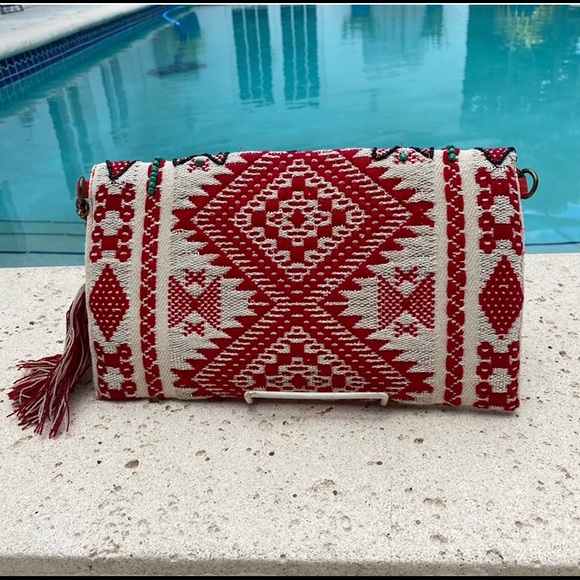 Boho Handmade purse with long strap Made in India - Picture 3 of 3